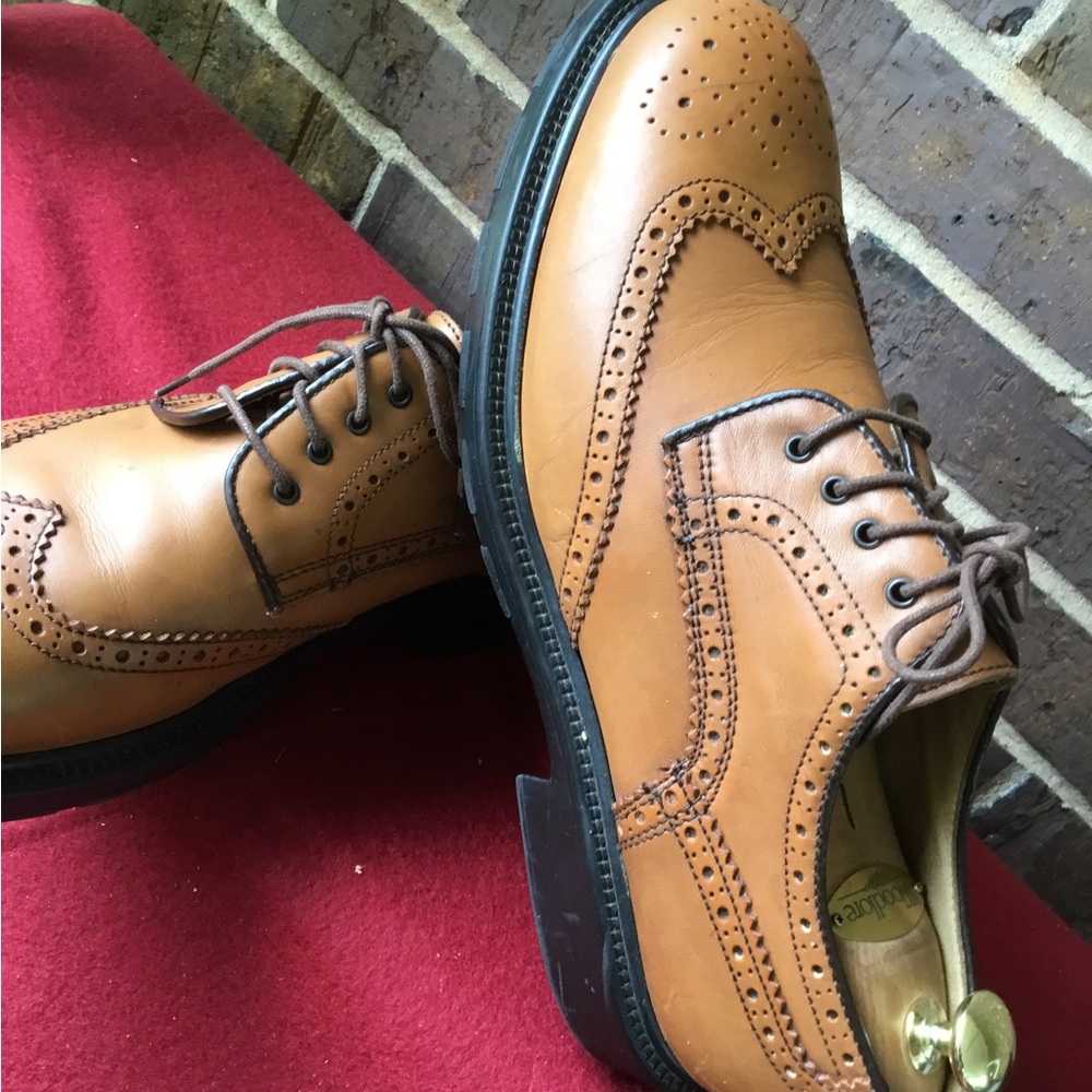 Coach Men's Tan Leather Wingtip Oxfords